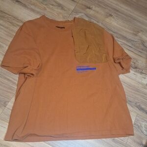 Jordan Rust Orange Tee with Unique Pocket With Zipper
